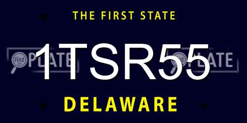 1TSR55 Delaware License Plate