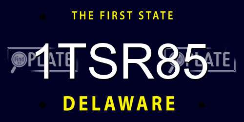 1TSR85 Delaware License Plate