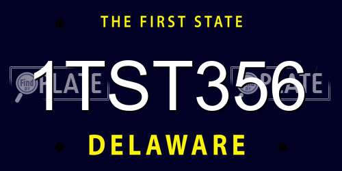 1TST356 Delaware License Plate