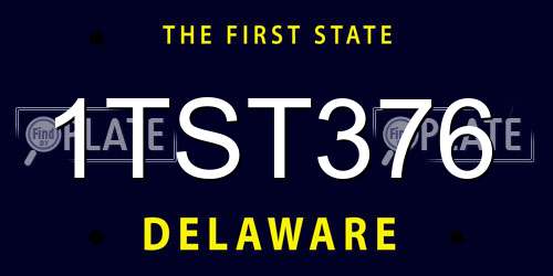 1TST376 Delaware License Plate