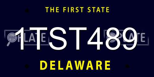 1TST489 Delaware License Plate