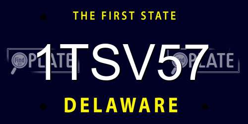1TSV57 Delaware License Plate
