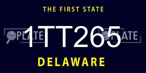 1TT265 Delaware License Plate