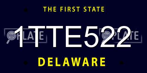 1TTE522 Delaware License Plate