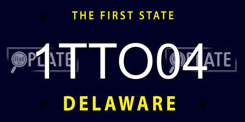 1TTO04 Delaware License Plate