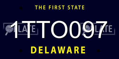 1TTO097 Delaware License Plate
