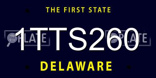 1TTS260 Delaware License Plate
