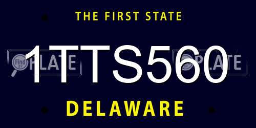 1TTS560 Delaware License Plate