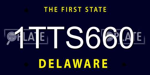 1TTS660 Delaware License Plate