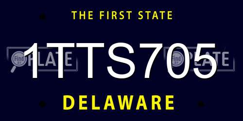 1TTS705 Delaware License Plate
