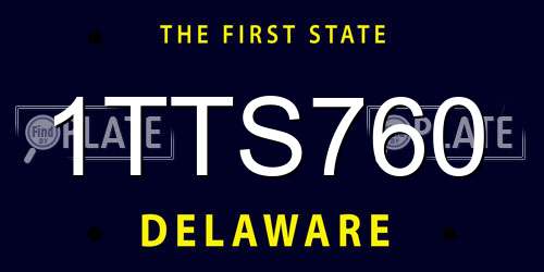 1TTS760 Delaware License Plate
