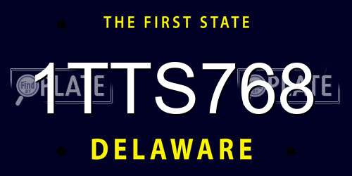 1TTS768 Delaware License Plate