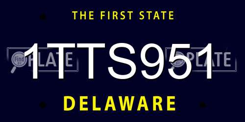 1TTS951 Delaware License Plate