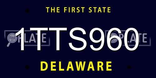 1TTS960 Delaware License Plate