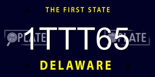 1TTT65 Delaware License Plate