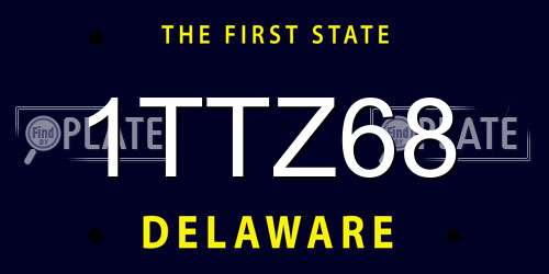 1TTZ68 Delaware License Plate