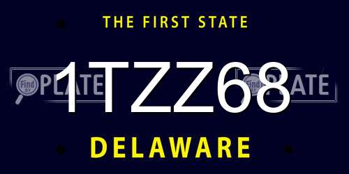 1TZZ68 Delaware License Plate