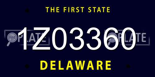 1Z03360 Delaware License Plate