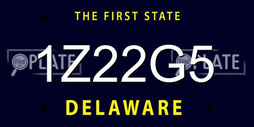 1Z22G5 Delaware License Plate