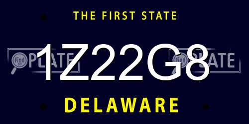 1Z22G8 Delaware License Plate