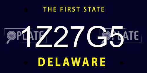 1Z27G5 Delaware License Plate