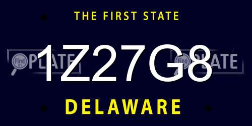 1Z27G8 Delaware License Plate