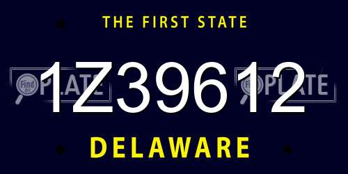 1Z39612 Delaware License Plate