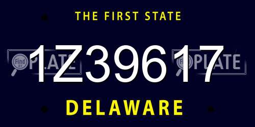 1Z39617 Delaware License Plate