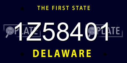 1Z58401 Delaware License Plate