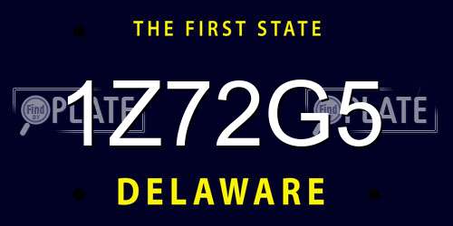 1Z72G5 Delaware License Plate