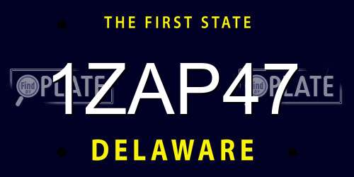 1ZAP47 Delaware License Plate