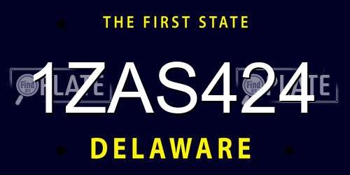 1ZAS424 Delaware License Plate