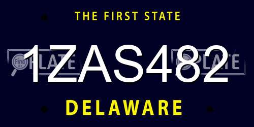 1ZAS482 Delaware License Plate