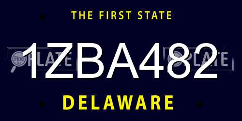 1ZBA482 Delaware License Plate