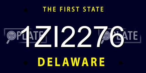 1ZI2276 Delaware License Plate