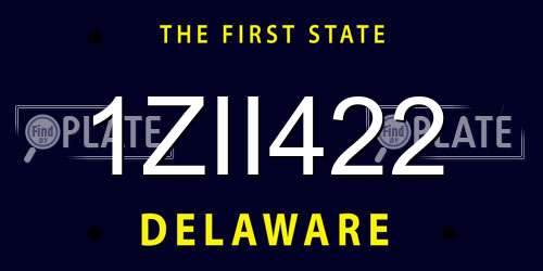 1ZII422 Delaware License Plate