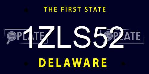1ZLS52 Delaware License Plate