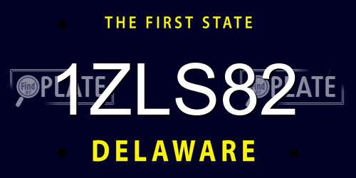 1ZLS82 Delaware License Plate