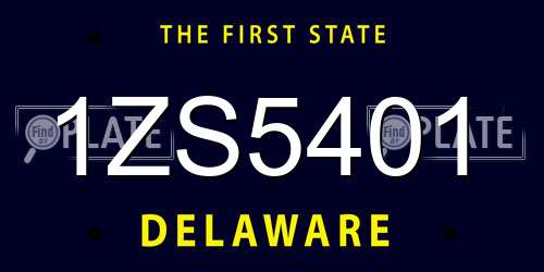 1ZS5401 Delaware License Plate