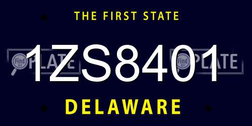 1ZS8401 Delaware License Plate