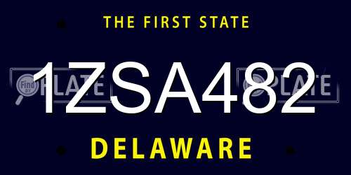 1ZSA482 Delaware License Plate