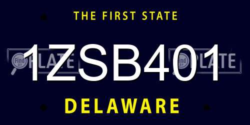 1ZSB401 Delaware License Plate