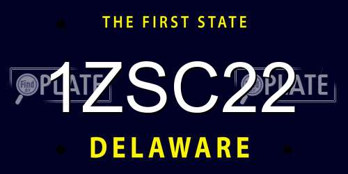 1ZSC22 Delaware License Plate
