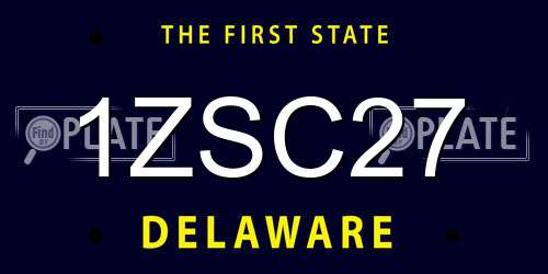 1ZSC27 Delaware License Plate