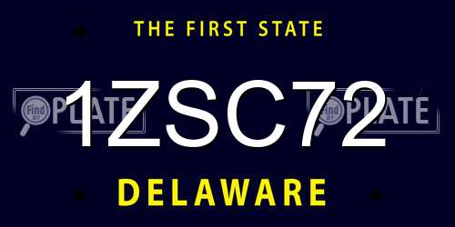 1ZSC72 Delaware License Plate