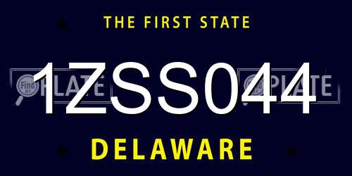 1ZSS044 Delaware License Plate