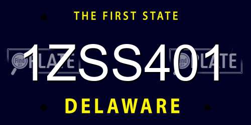 1ZSS401 Delaware License Plate
