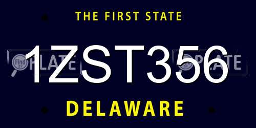 1ZST356 Delaware License Plate