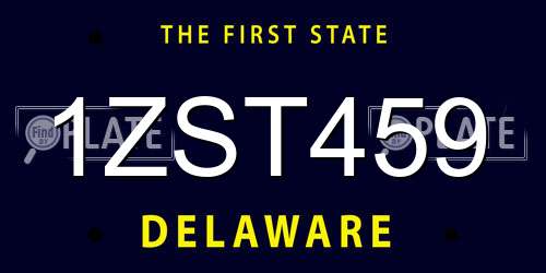 1ZST459 Delaware License Plate