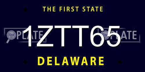 1ZTT65 Delaware License Plate